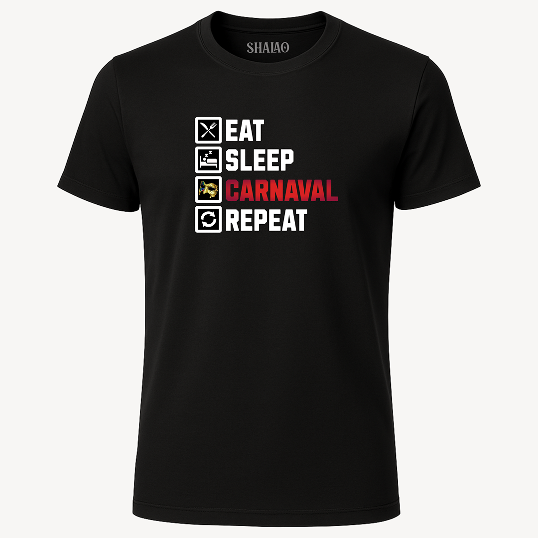 Camiseta "Eat, sleep, carnaval, repeat"