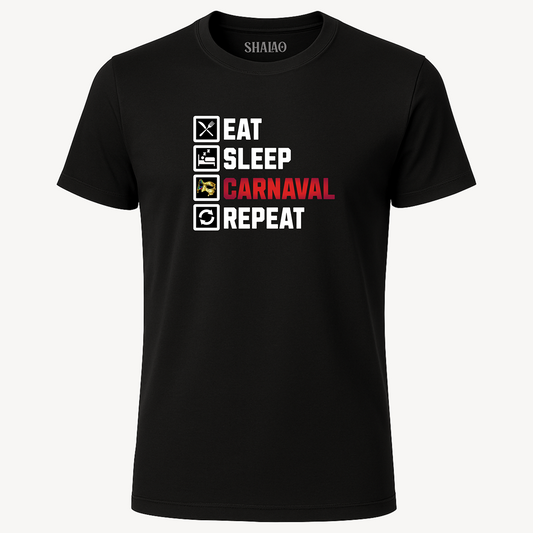 Camiseta "Eat, sleep, carnaval, repeat"